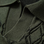 Geometric Jacquard Johnny Collar Polo