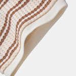 Stripe Waffle Johnny Collar Polo