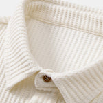 Long Sleeved Knitted Waffle Polo Shirt & Drawstring Knitted Waffle Pants