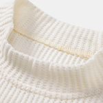Long Sleeve Waffle Mock Neck T-Shirt & Drawstring Knitted Waffle Pants