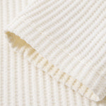 Long Sleeve Waffle Mock Neck T-Shirt & Drawstring Knitted Waffle Pants