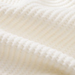 Long Sleeve Waffle Mock Neck T-Shirt & Drawstring Knitted Waffle Pants