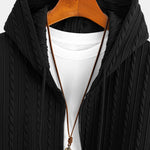 Relax Fit Twist Jacquard Zip Up Hoodie