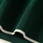 Contrast Trim Textured Knit T-Shirt