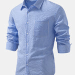 Seersucker Striped Button Up Shirt