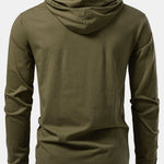 Long Sleeved Cotton Hooded T-Shirt