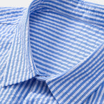Seersucker Striped Button Up Shirt & Straight Leg Linen Pants
