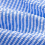 Seersucker Striped Button Up Shirt & Straight Leg Linen Pants