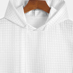 Waffle Sleeveless Hooded T-Shirt With Kangaroo Pocket & Shorts