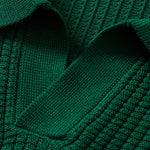 Stripe Johnny Collar Knit Polo & Straight Leg Ribbed Pants