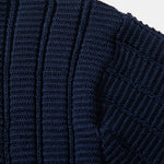 Contrast Textured Johnny Collar Knit Polo & Slim Fit Tapered Trousers
