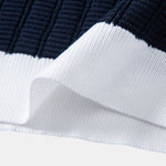 Contrast Textured Johnny Collar Knit Polo & Slim Fit Tapered Trousers