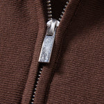 Contrast Striped Geometric zipper Knit Polo