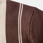 Contrast Striped Geometric zipper Knit Polo