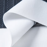 Striped Textured Johnny Collar Open Knit Polo