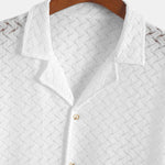 Hollow Out Textured Cuban Shirt