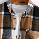 Flannel Fleece Lined Plaid Cotton Button Up Shirt