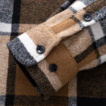 Flannel Fleece Lined Plaid Cotton Button Up Shirt