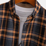 Flannel Fleece Lined Plaid Cotton Button Up Shirt