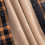 Flannel Fleece Lined Plaid Cotton Button Up Shirt