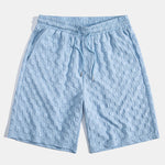 Checkerboard Jacquard Stand Collar Shirt & Checkerboard Jacquard Shorts
