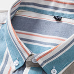 Cowboy Embroidery Cotton Stripe Button Up Shirt