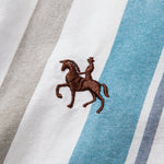 Cowboy Embroidery Cotton Stripe Button Up Shirt