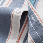 Cowboy Embroidery Cotton Stripe Button Up Shirt