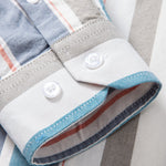 Cowboy Embroidery Cotton Stripe Button Up Shirt