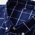 Cowboy Embroidery Cotton Plaid Button Up Shirt