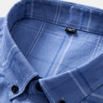 Cotton Cowboy Embroidery Plaid Button Up Shirt