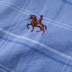Cotton Cowboy Embroidery Plaid Button Up Shirt