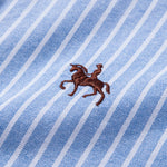 Cowboy Embroidery Cotton Oxford Stripe Shirt