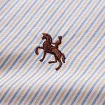 Cowboy Embroidery Cotton Plaid Stripe Shirt