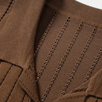 Stripe Button Up Open Knit Shirt