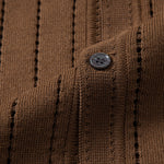 Stripe Button Up Open Knit Shirt