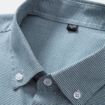 Cowboy Embroidery Cotton Houndstooth Button Up Shirt