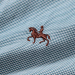 Cowboy Embroidery Cotton Houndstooth Button Up Shirt