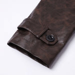Long Line PU Leather Trench Coat