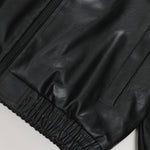 Fleece Lined Embroidery Leather Racing Jacket