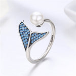 Ocean Whale Tail Pearl Ring