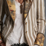 Sara ⎸ Blazer Bohemio a Rayas con Cuello Estampado