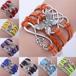 Vintage Love Butterfly Leather Bracelet