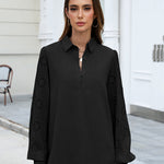 Zeagoo Women's Button Blouse Elegant Casual Tunic Shirt Embroidery Long Sleeve Collared Loose Tops (US Only))