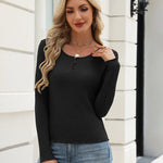 Zeagoo Long Sleeve Ribbed Knit Slim Fit Henley T-Shirt (US Only)