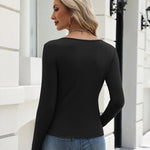 Zeagoo Long Sleeve Ribbed Knit Slim Fit Henley T-Shirt (US Only)