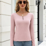 Zeagoo Long Sleeve Ribbed Knit Slim Fit Henley T-Shirt (US Only)