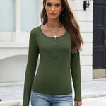 Zeagoo Sping Fall Basic Long Sleeves Fitted T-Shirt (US Only)