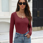 Zeagoo Sping Fall Basic Long Sleeves Fitted T-Shirt (US Only)