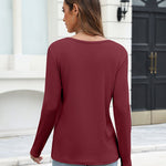 Zeagoo Ribbed Knit Long Sleeve Crew Neck Tees (US Only)